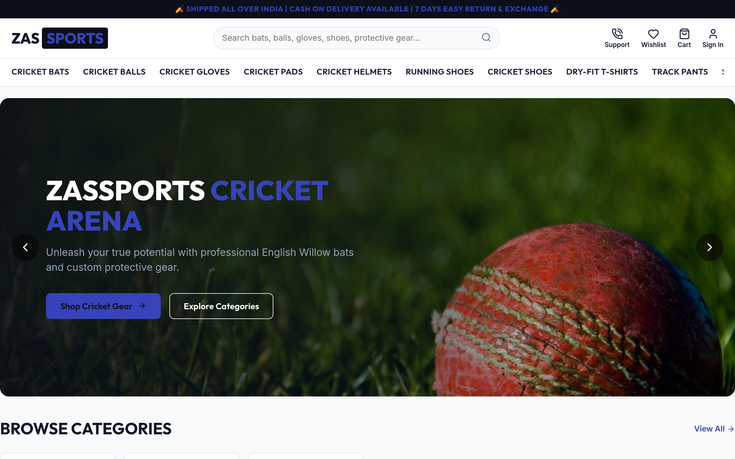 Zasports — E-commerce Website